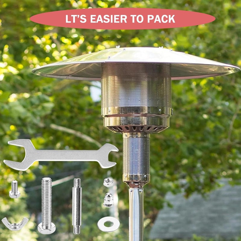 Mcvomv Patio Heater Replacement Parts Hardware Patio Heater Reflector Shield Accessories Round Umbrella Shape Stand-up Pyramid Patio Heaters Heat kit-Bolt & Nut Set - Image 2